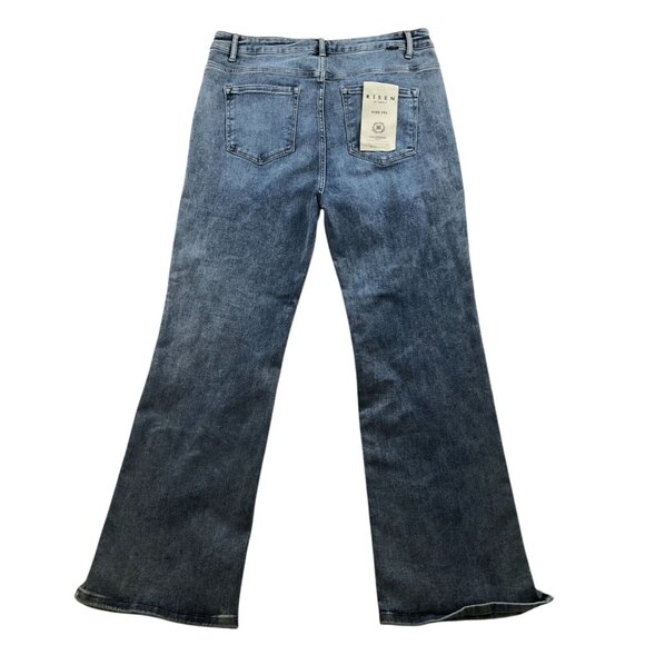 NWT Risen Jeans Womens Felecia Jeans Size 2XL High Rise Straight Leg Blue Denim - Picture 2 of 16